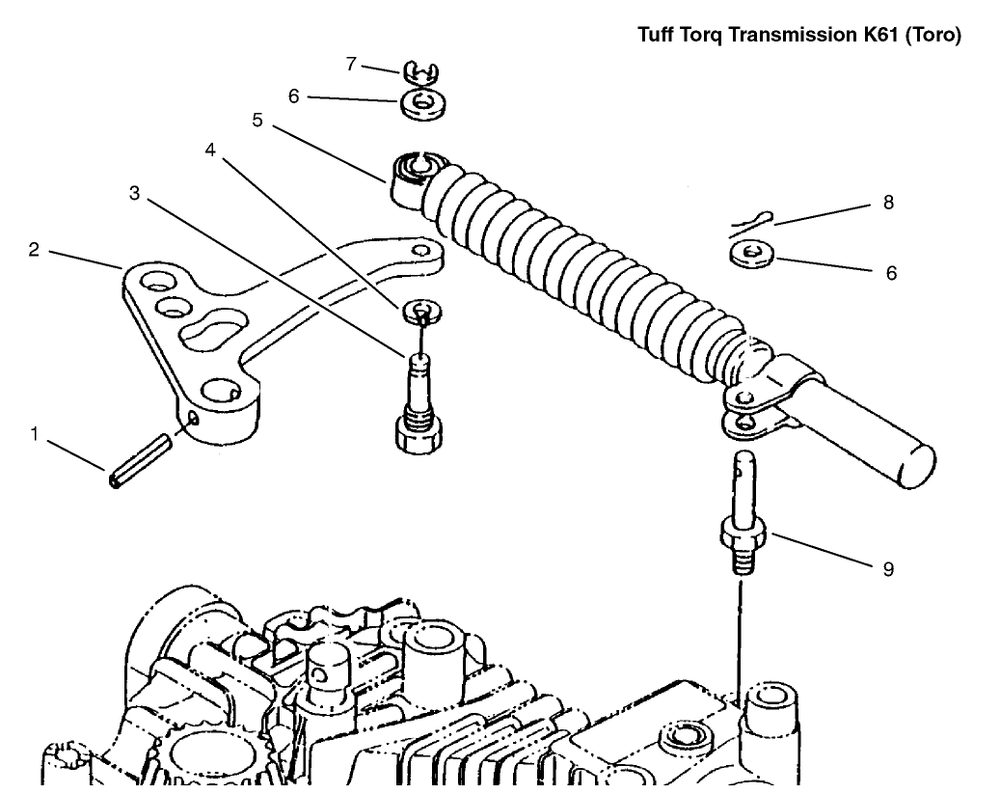 Lever Damper Diagram and Parts List for 72115 9900001 - 9999999 Toro Lawn Tractor