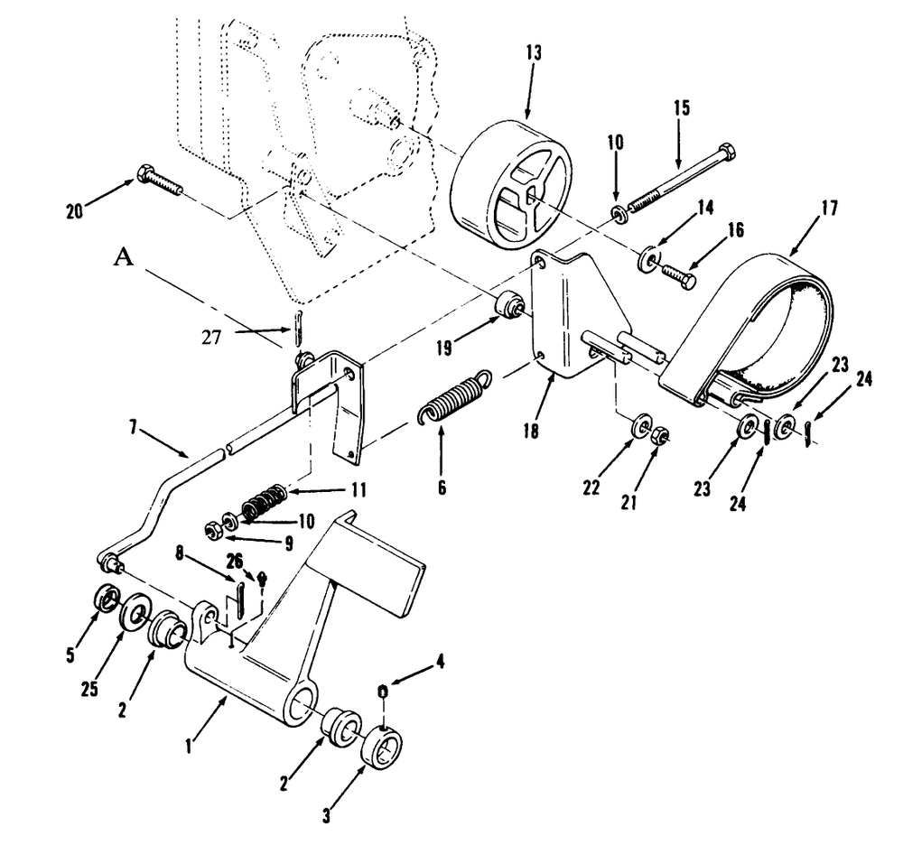 Clutch, Brake And Speed Control Linkage Diagram and Parts List for 73421 5901047 - 5999999 Toro Lawn Tractor