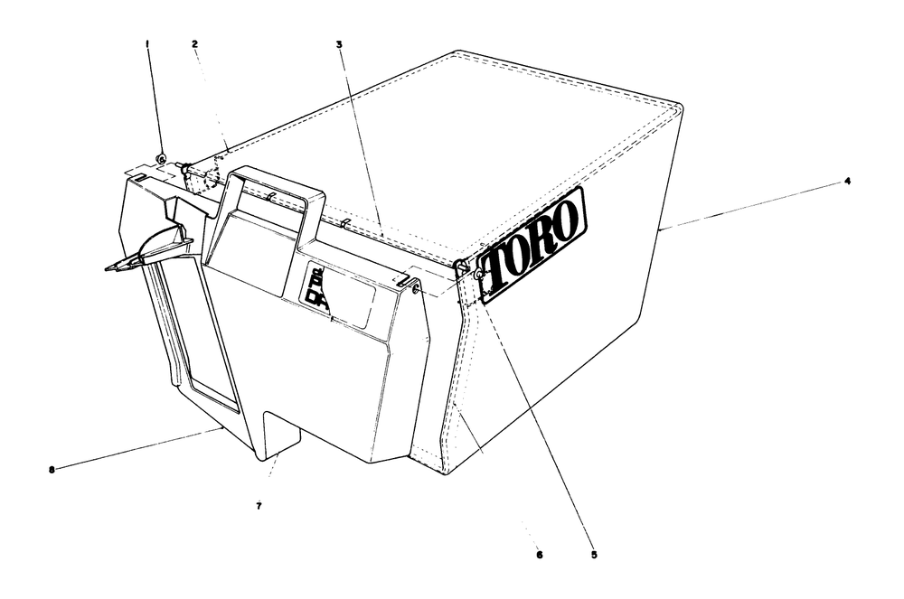 Grass Bag Assembly No. 11-0189 Diagram and Parts List for 20705 4000001 - 4999999 Toro Lawn Mower