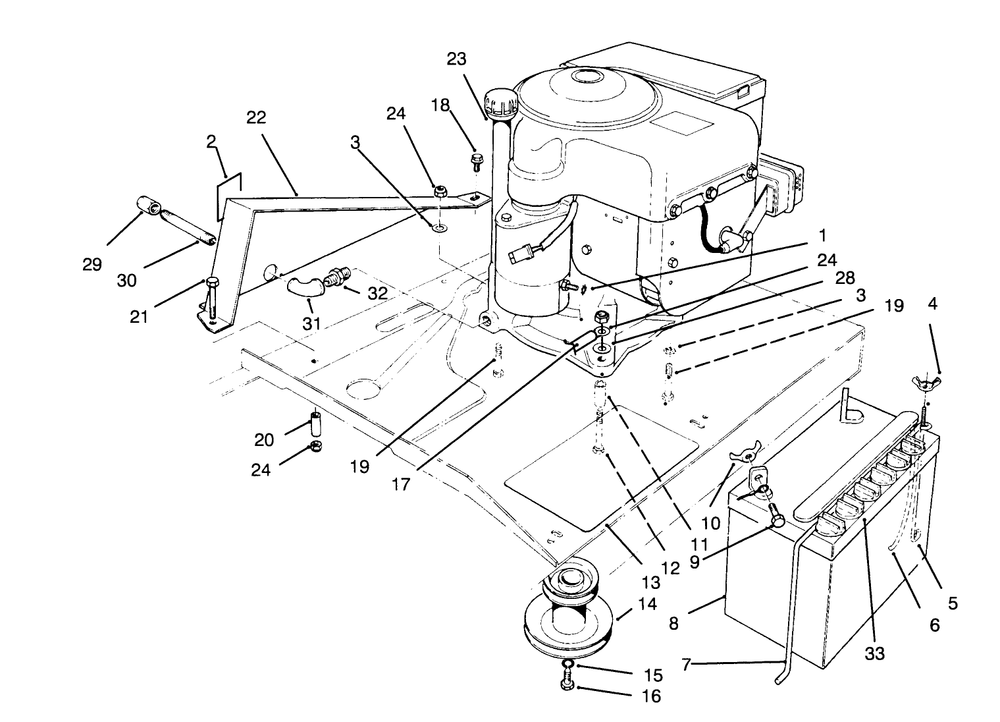 Engine Assembly Diagram and Parts List for 70040 59000001 - 59999999 Toro Lawn Tractor