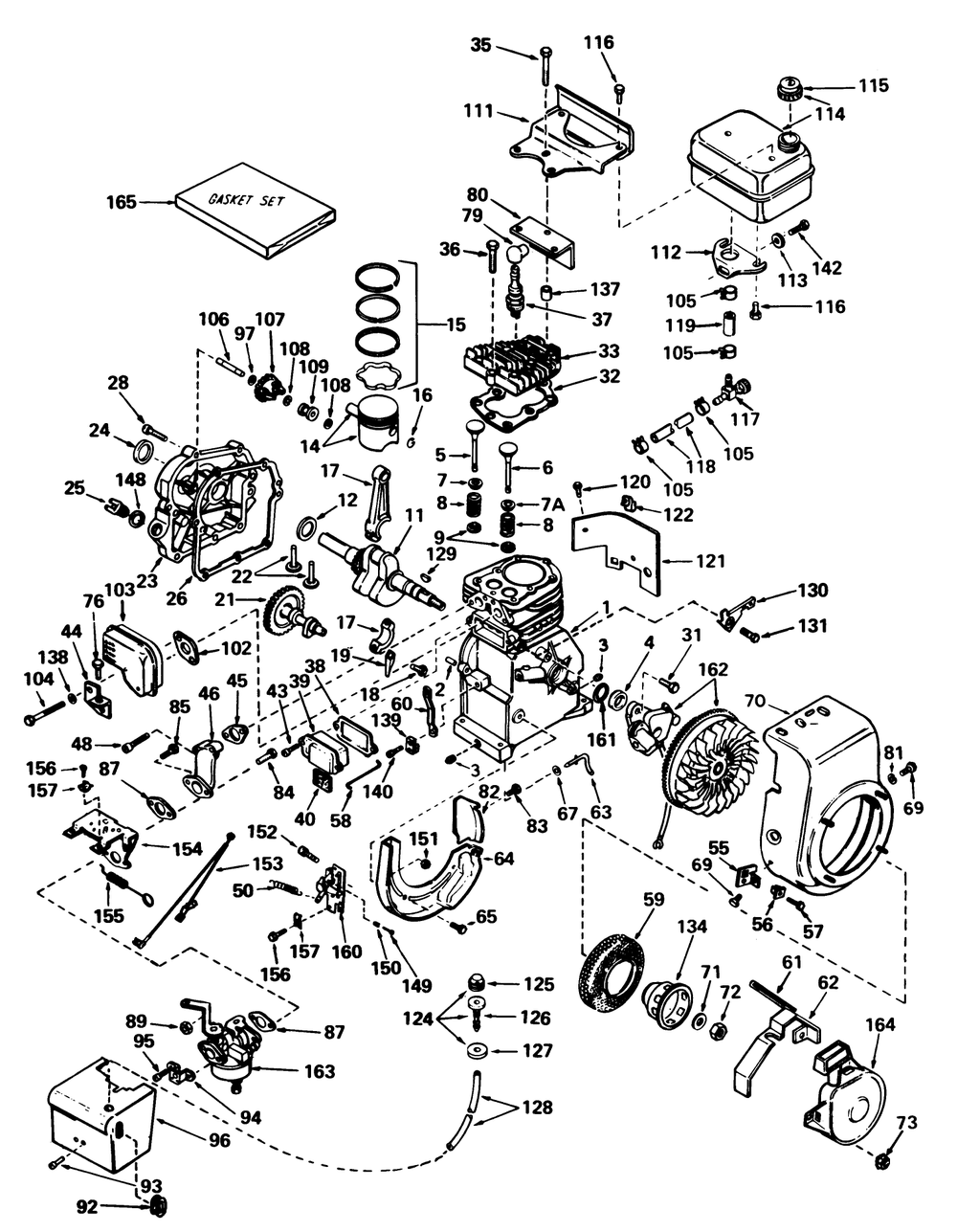 Engine, Tecumseh Model No. Hs50-67074b (5 H.P. Snowthrower Model No. 38040) Diagram and Parts List for 38040 8000001 - 8999999 Toro Snow Blower