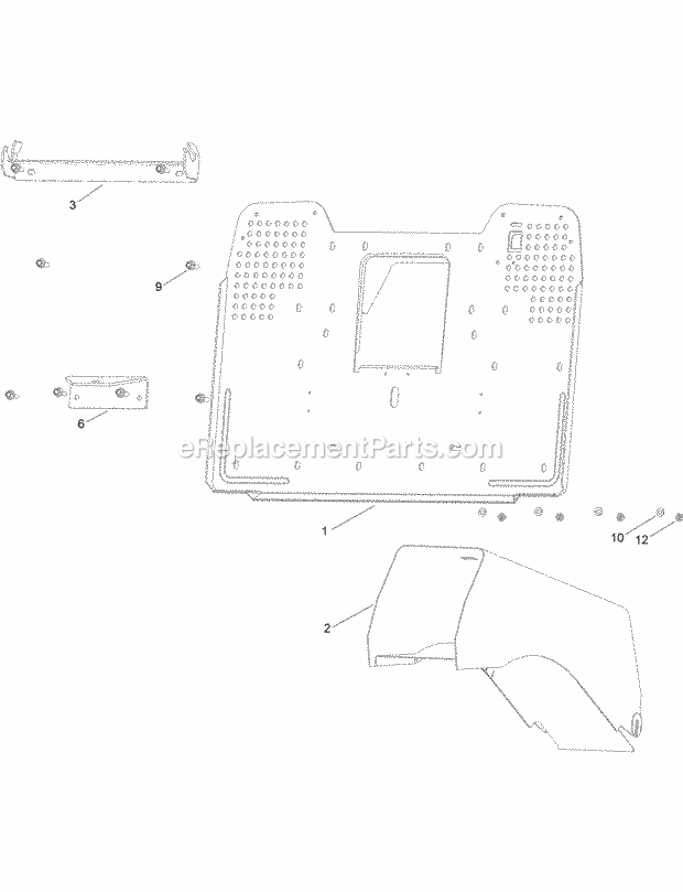 Tunnel And Collector Plate Assembly Diagram and Parts List for 74585 316000001-316999999 Toro Lawn Mower