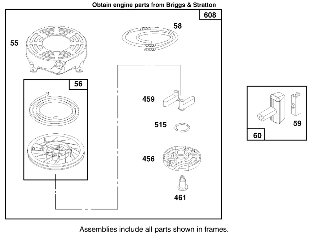 Engine Briggs & Stratton Model 12f802-0667-01 Diagram and Parts List for 20914 7900001 - 7999999 Toro Lawn Mower