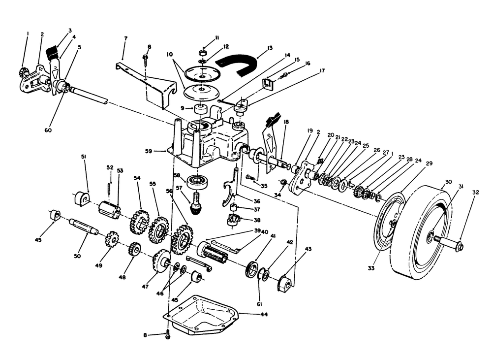 Gear Case Assembly Diagram and Parts List for 20622 0000001 - 0003101 Toro Lawn Mower