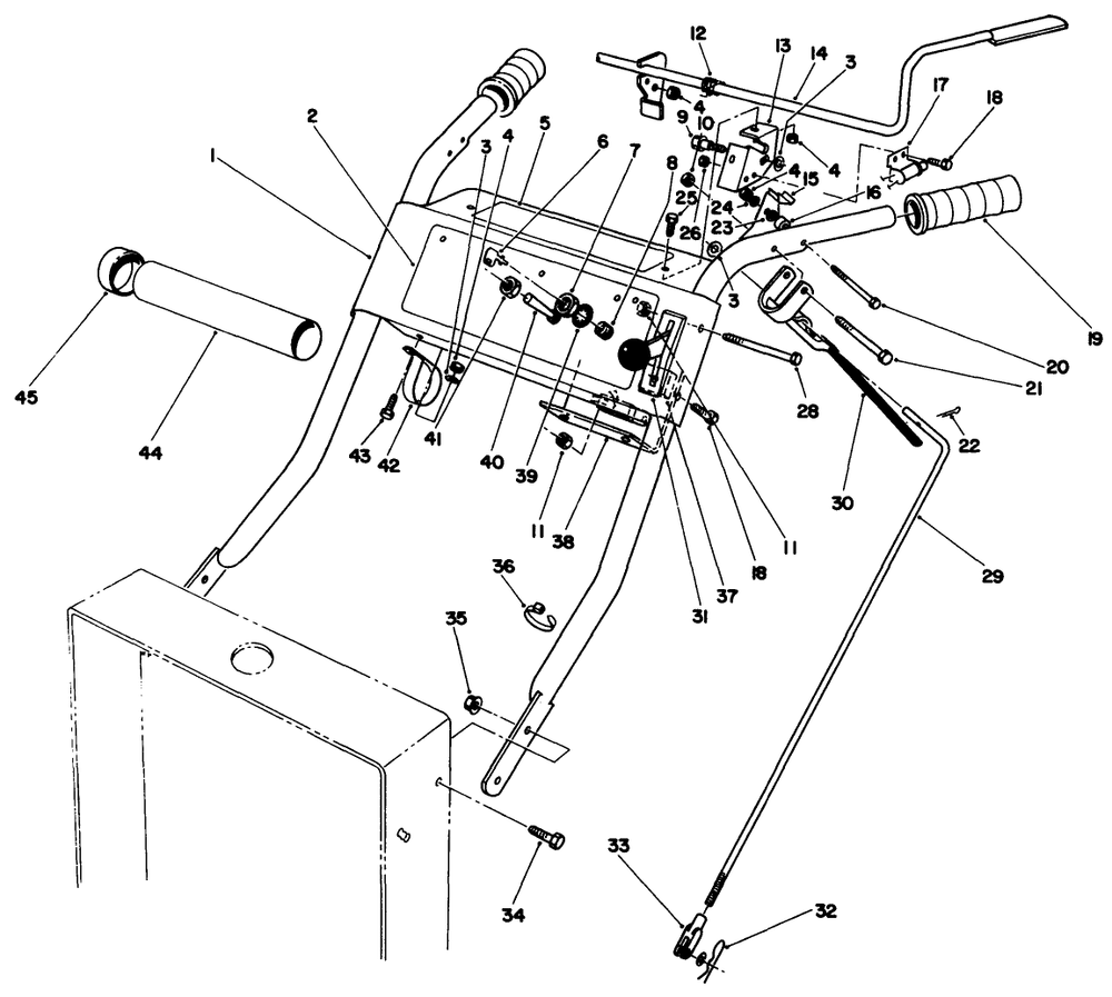 Handle Assembly Diagram and Parts List for 30115 9000001 - 9999999 Toro Lawn Tractor Accessories