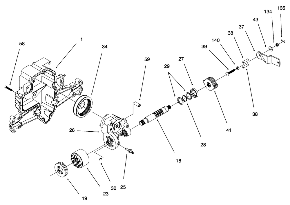 Hydro Transaxle Assembly (Continued) Diagram and Parts List for 71193 6900001 - 6999999 Toro Lawn Tractor