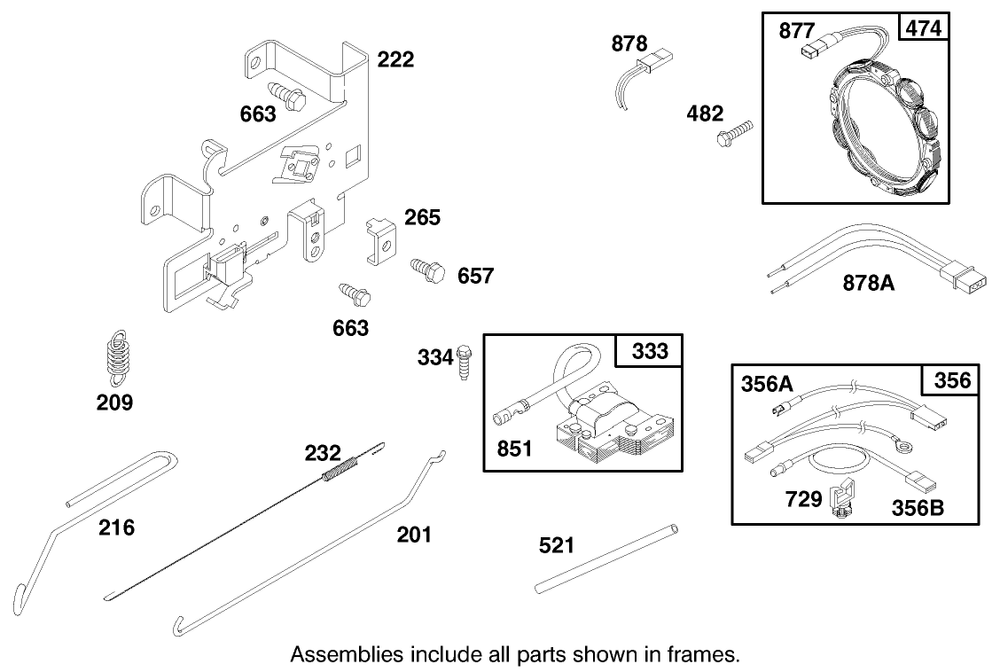 Engine Briggs & Stratton Model 28q777-0668-A1 Diagram and Parts List for 71218 7900001 - 7999999 Toro Lawn Tractor