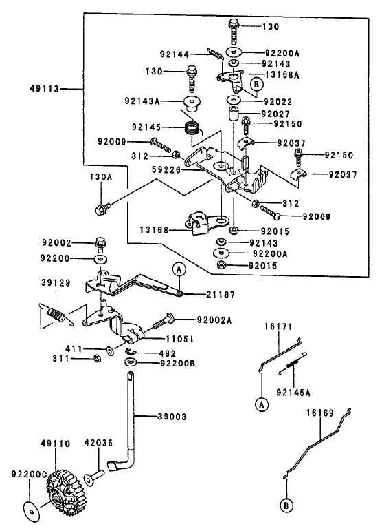 Control Equipment Diagram and Parts List for 74214 (220000001-220999999)(2002) Toro Lawn Mower