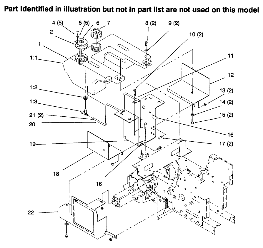Fuel Tank Diagram and Parts List for 73441 69000001 - 69999999 Toro Lawn Tractor