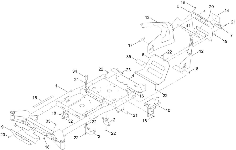 Frame Assembly Diagram and Parts List for 76511 418000000 - 418311639 Toro Lawn Tractor