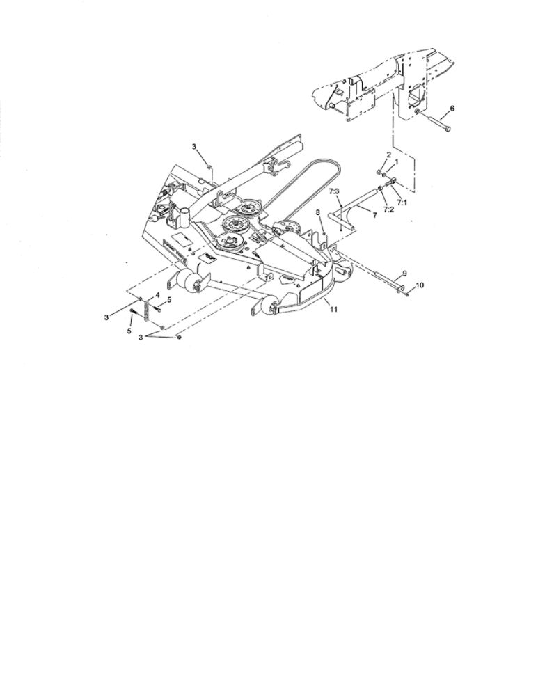 Deck Connection Assembly Diagram and Parts List for 74264 260000001 AND UP Toro Lawn Mower