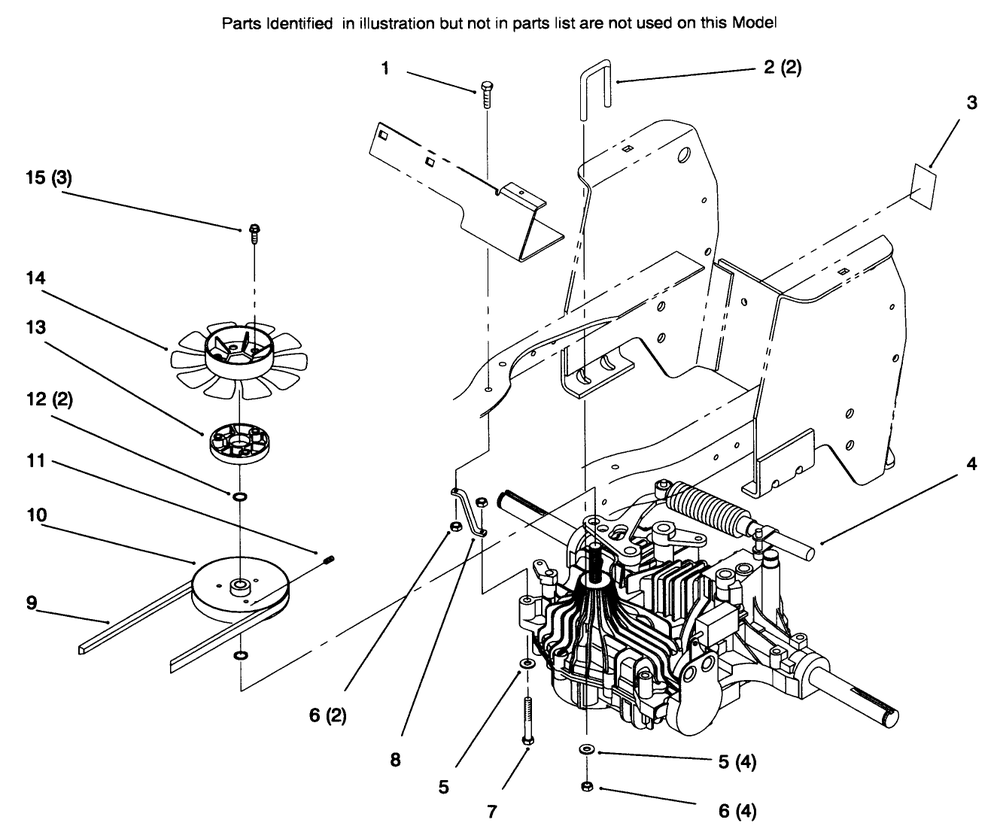 Hydro Transaxle Diagram and Parts List for 72085 6900001 - 6999999 Toro Lawn Tractor