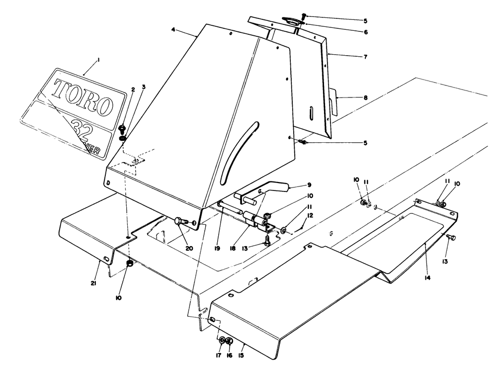 Front Tower Assembly Diagram and Parts List for 56170 6000001 - 6999999 Toro Lawn Tractor Accessories