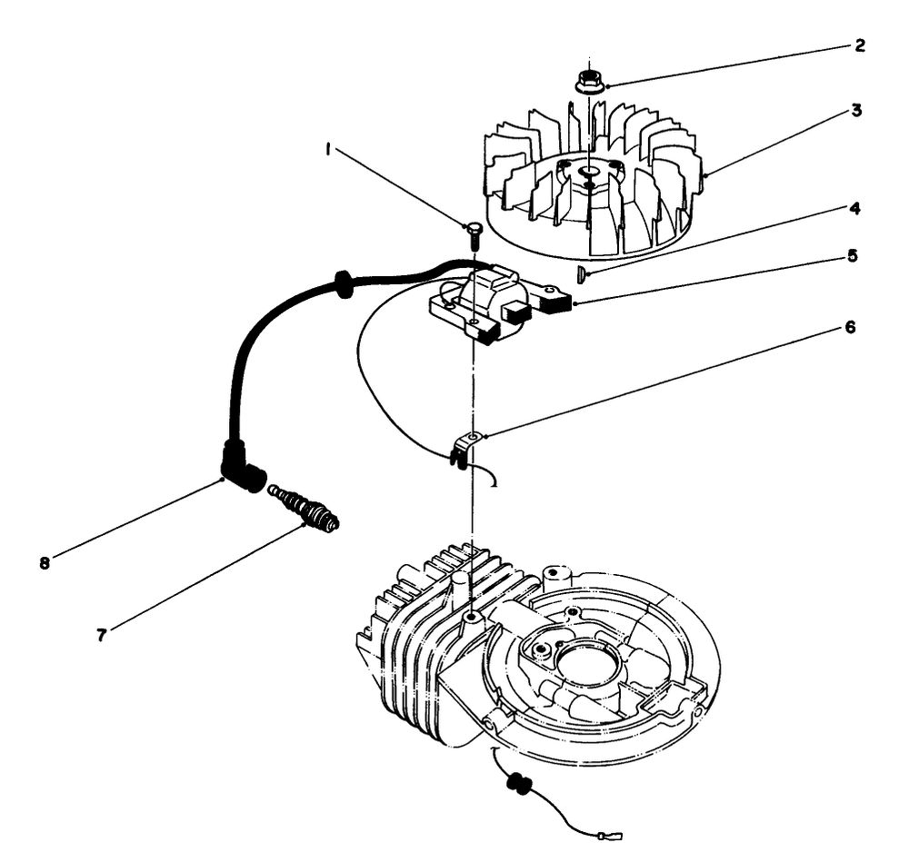 Ignition Assembly (Model No. 47pl0-1) Diagram and Parts List for 16585 1000001 - 1999999 Toro Lawn Mower