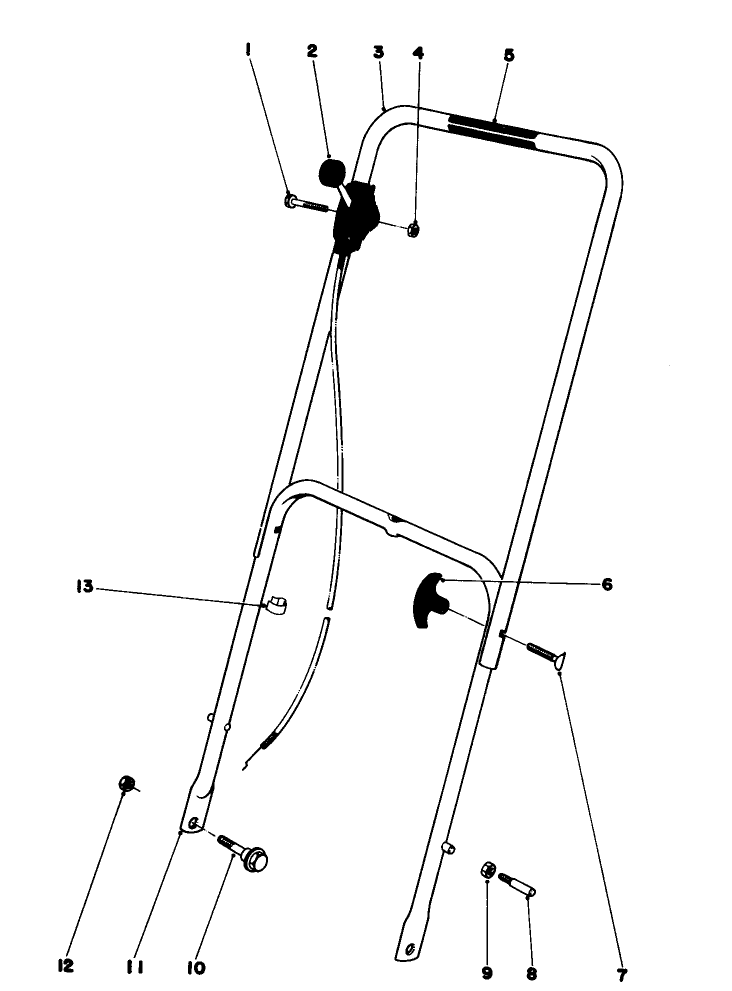 Handle Assembly Diagram and Parts List for 16300 0000001 - 0999999 Toro Lawn Mower