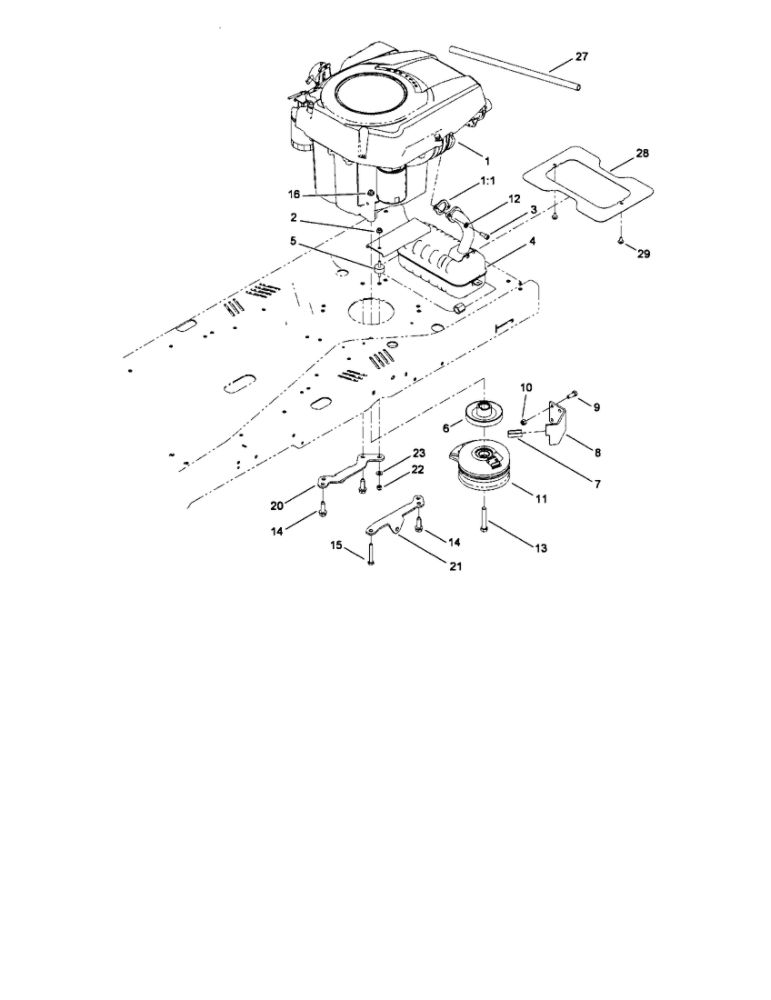 Engine And Clutch Assembly Diagram and Parts List for 74360 310000001 AND UP Toro Lawn Mower