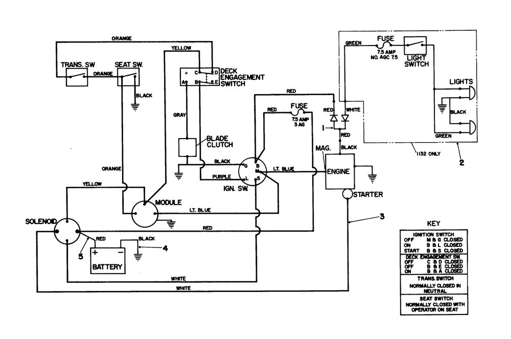 Electrical Diagram Diagram and Parts List for 57300 2000001 - 2999999 Toro Lawn Tractor