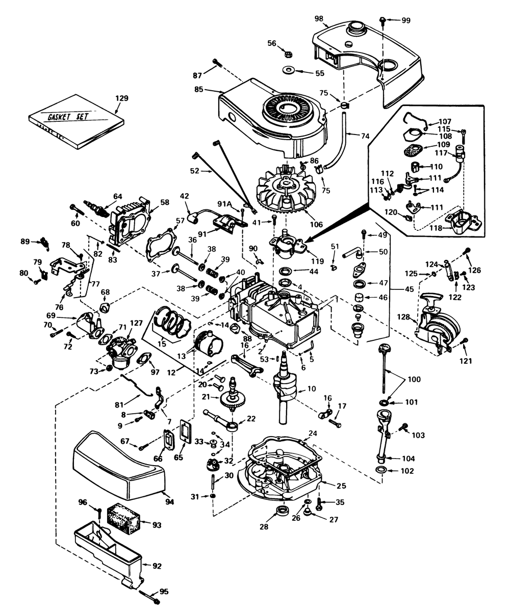 Engine Tecumseh Model No. Tnt 100-10071c Diagram and Parts List for 16297 0000001 - 0999999 Toro Lawn Mower