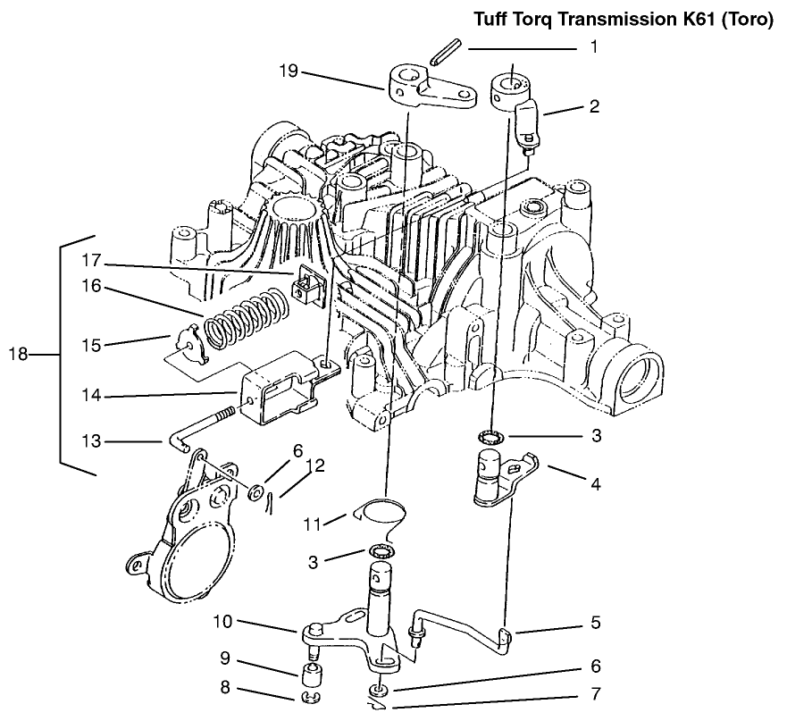 Brake Interlock Diagram and Parts List for 72115 9900001 - 9999999 Toro Lawn Tractor
