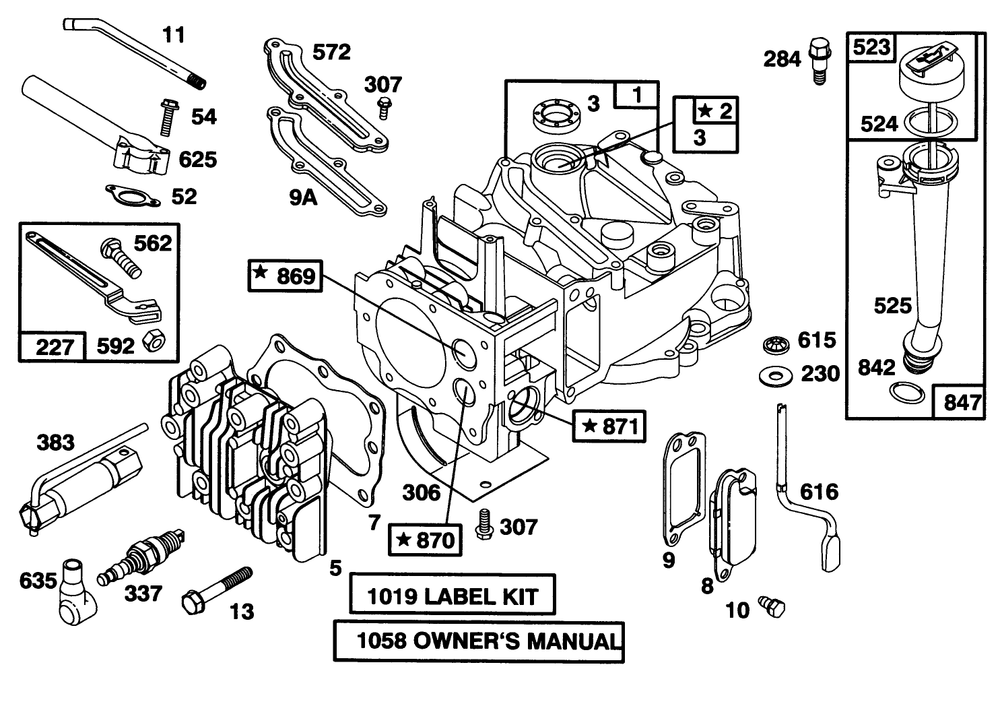 Engine Briggs & Stratton Model 128807-0658-01 Diagram and Parts List for 20473 6900001 - 6999999 Toro Lawn Mower