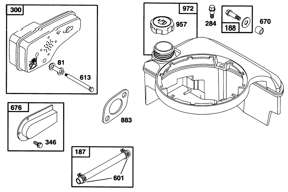 Engine Briggs & Stratton Model 128802-0615-01 Diagram and Parts List for 20461 6900001 - 6999999 Toro Lawn Mower