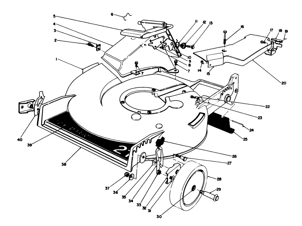 Housing Assembly Diagram and Parts List for 20692 9000001 - 9999999 Toro Lawn Mower
