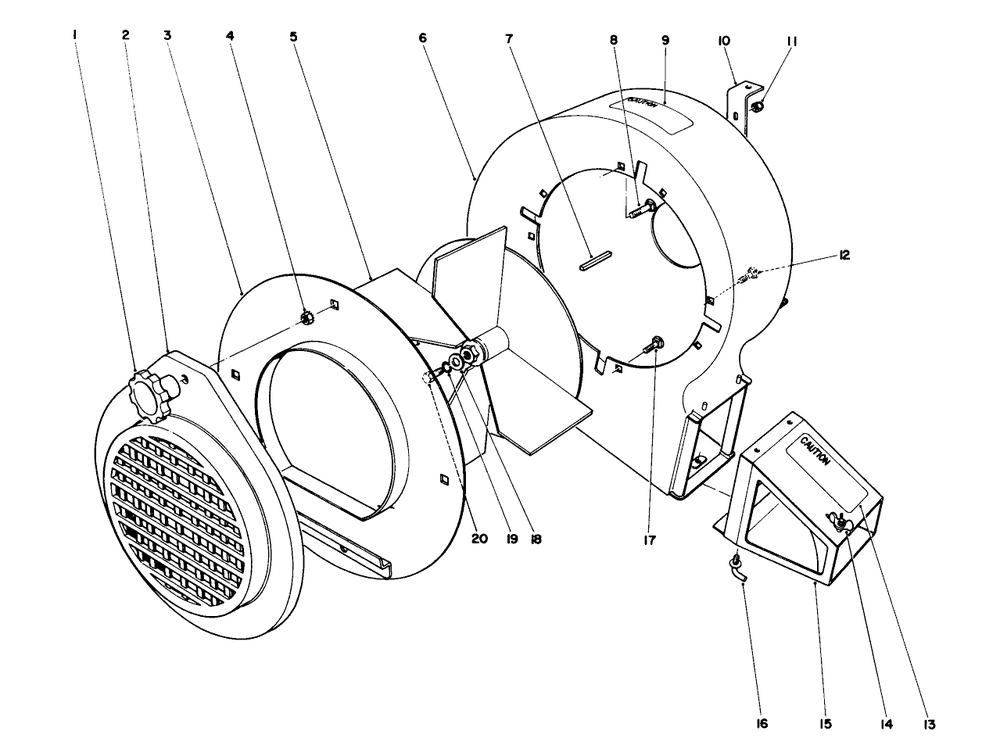 Blower Assembly Diagram and Parts List for 62933 4000001 - 4999999 Toro Leaf Blower / Vacuum