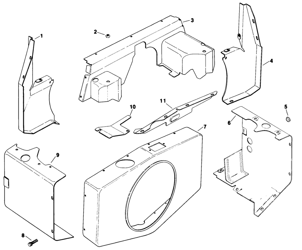 Baffles & Shroud-Kohler Engine Model No. Kt17qs Type No. 24324 Diagram and Parts List for 30754 7000001 - 7999999 Toro Lawn Tractor