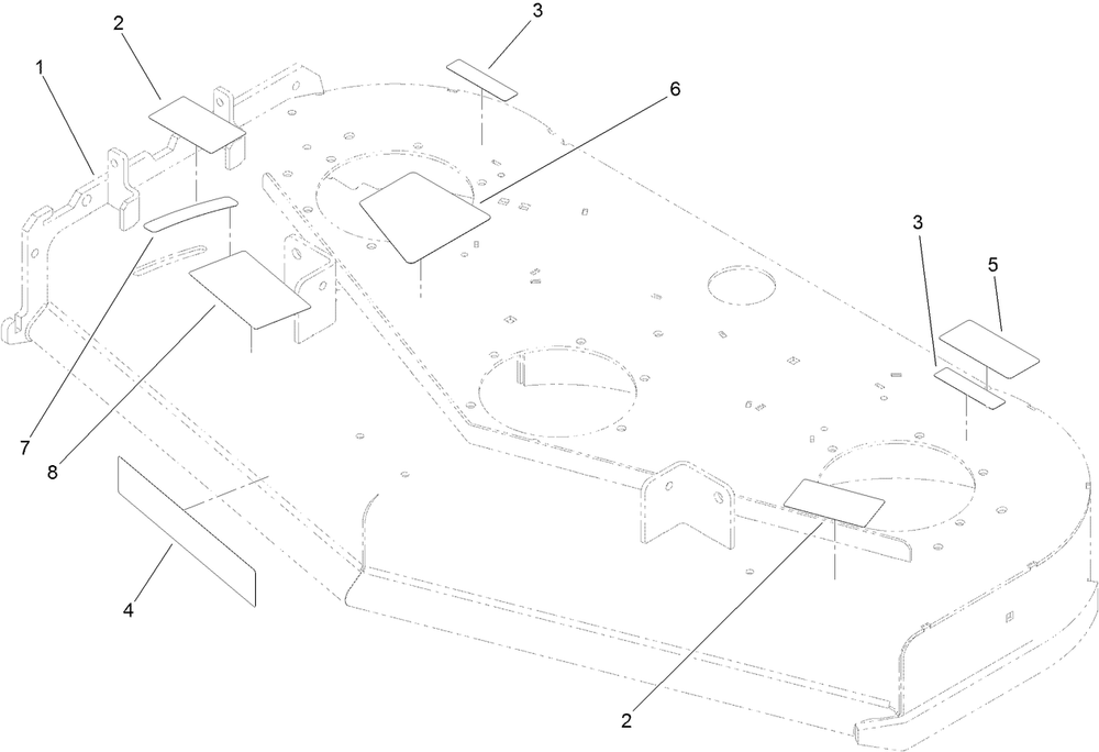 Deck Decal Assembly Diagram and Parts List for 74568TE (311000001-311999999)(2011) Toro Lawn Mower