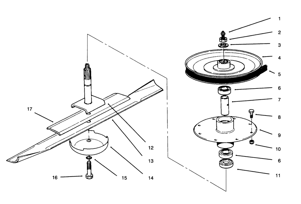 Drive Spindle Assembly Diagram and Parts List for 30133 690001 - 699999 Toro Lawn Mower