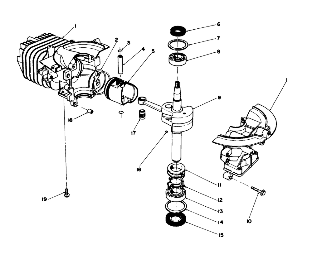 Short Block Assembly (Engine Model 47pp3-5) Diagram and Parts List for 38185 4900001 - 4999999 Toro Snow Blower