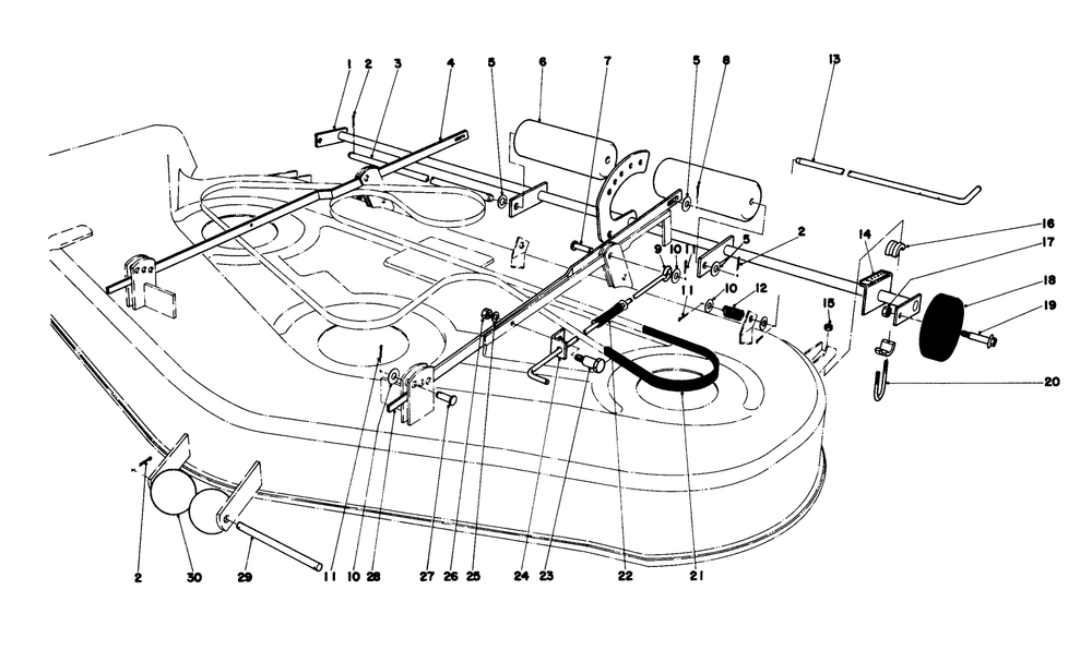 Mower Lift Assembly Diagram and Parts List for 57357 1000001 - 1999999 Toro Lawn Tractor