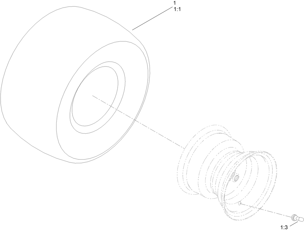 Rear Tire Assembly Diagram and Parts List for 75761TA 400000000 - 412599999 Toro Lawn Tractor