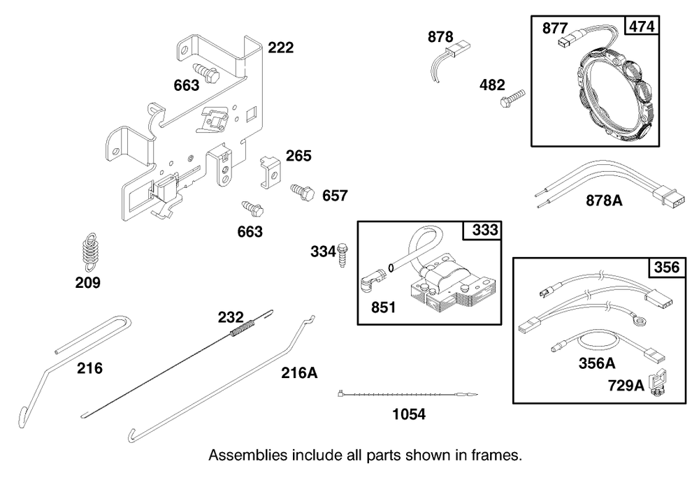 Engine Briggs & Stratton Model 28n707-0631-A1 Diagram and Parts List for 71215 7900001 - 7999999 Toro Lawn Tractor