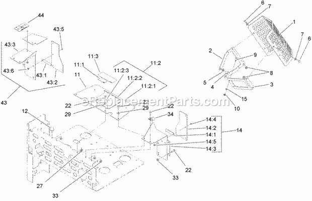 Guard Assembly Diagram and Parts List for 74237 270000001-270999999 Toro Lawn Mower