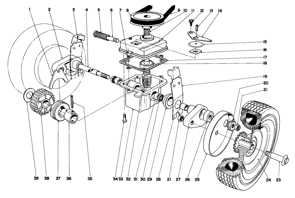 Gear Box Assembly Diagram and Parts List for 21172 2000001 - 2999999 Toro Lawn Mower