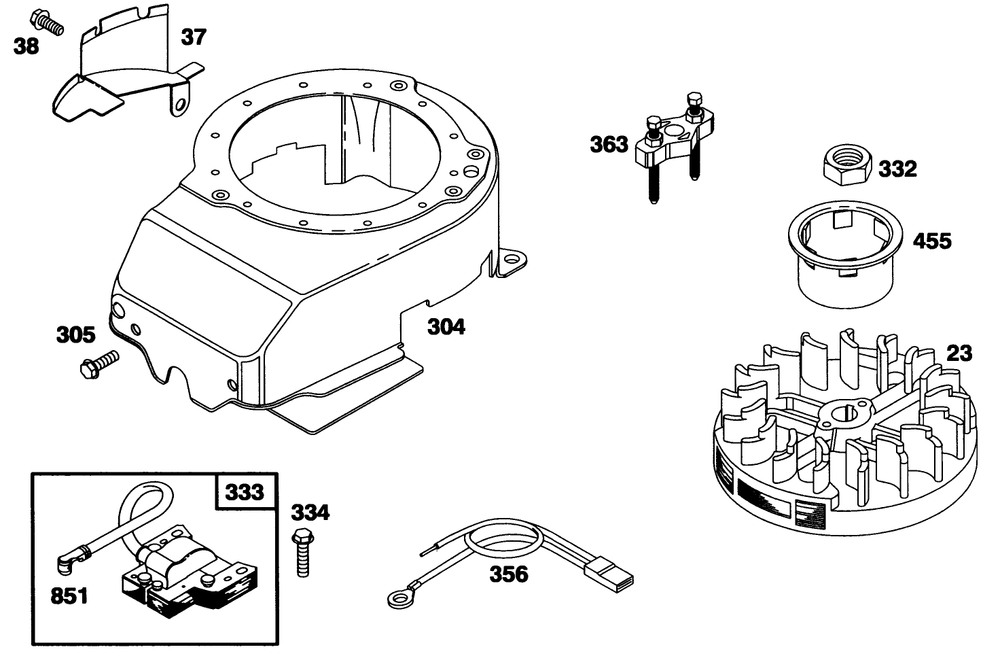 Engine Briggs & Stratton Model 12a802-0611-01 Diagram and Parts List for 20904BC 5900001 - 5999999 Toro Lawn Mower