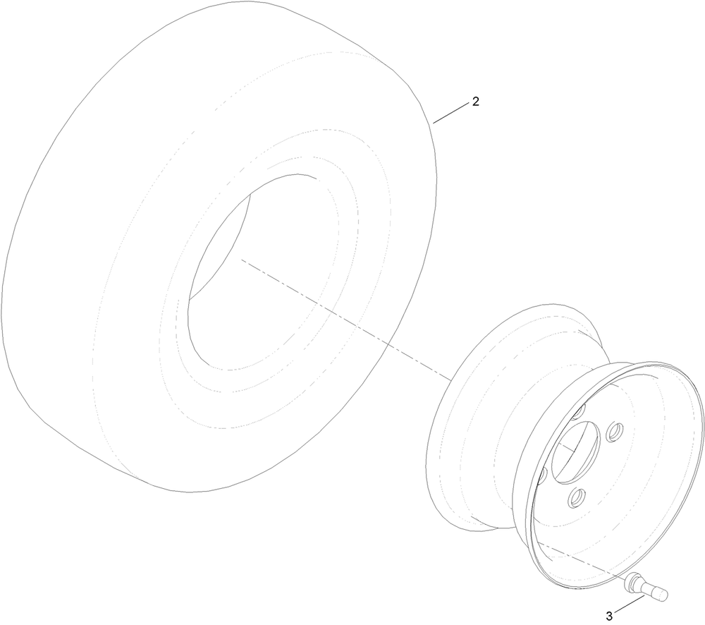 2 Ply Wheel And Tire Assembly No. 131-3670 Diagram and Parts List for 74750 316000001 - 316999999 Toro Lawn Tractor