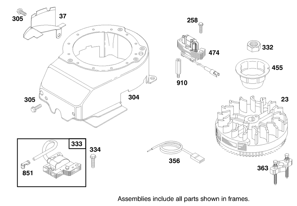 Engine Briggs & Stratton Model 12h807-0660-01 Diagram and Parts List for 20480 7900001 - 7999999 Toro Lawn Mower