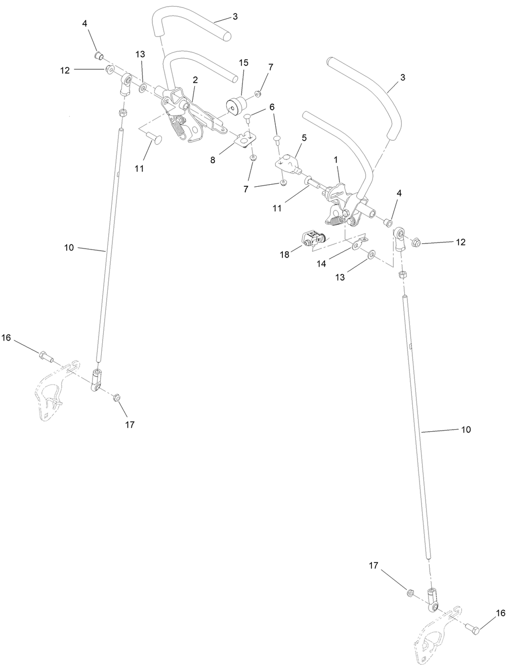Motion Control Assembly Diagram and Parts List for 72517 400000000 - 414499999 Toro Lawn Mower