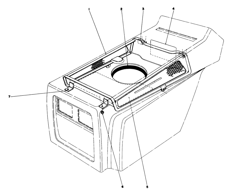 Hood Duct Assembly Diagram and Parts List for 57300 1000001 - 1999999 Toro Lawn Tractor