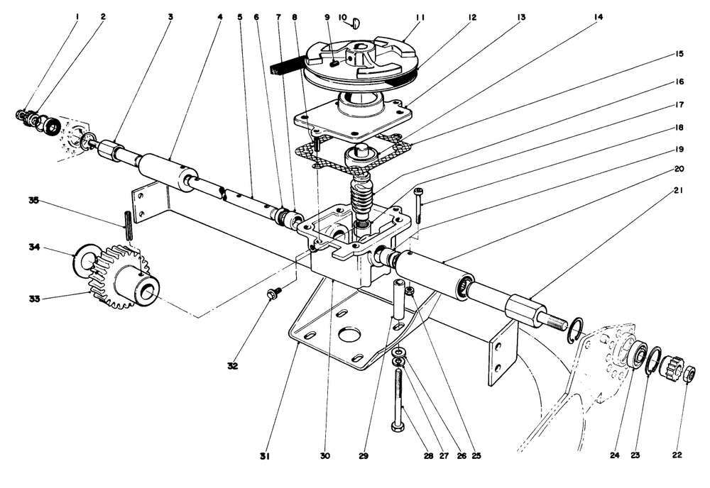 Gear Case Assembly Diagram and Parts List for 23158 9000001 - 9999999 Toro Lawn Mower