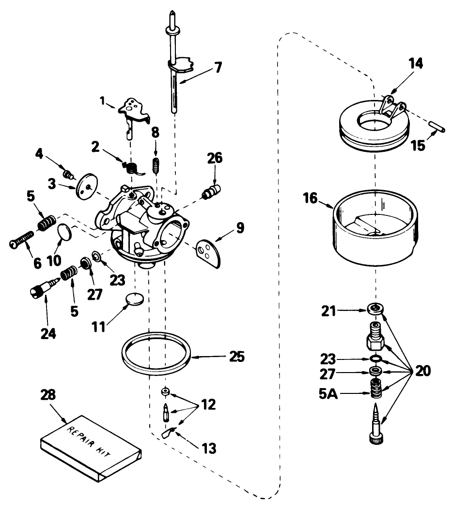 Carburetor Tecumseh No. 632379 Diagram and Parts List for 38510 9000001 - 9999999 Toro Snow Blower
