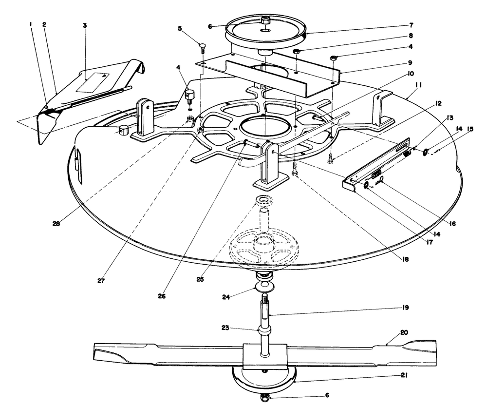 Cutting Deck Diagram and Parts List for 57375 9000001 - 9999999 Toro Lawn Tractor