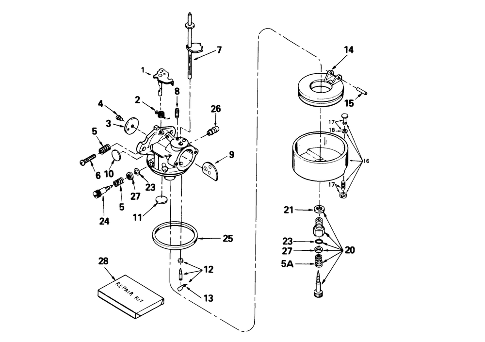 Carburetor No. 632371a Diagram and Parts List for 38073 3900001 - 3999999 Toro Snow Blower