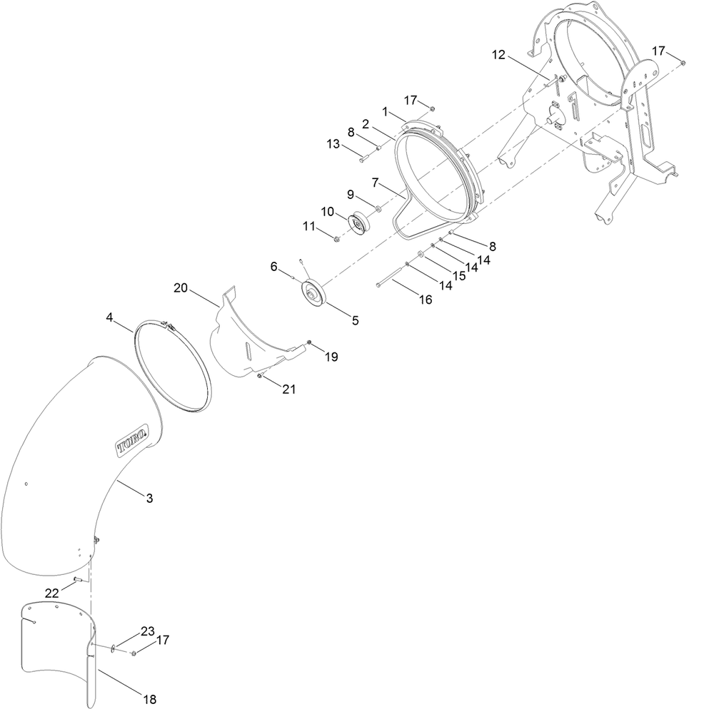 Nozzle Assembly Diagram and Parts List for 78593 402860000-403399999 Toro Lawn Mower