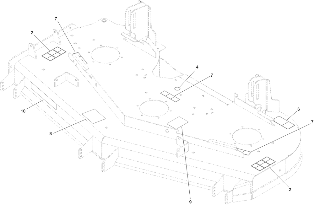 Deck Decal Assembly Diagram and Parts List for 74145 (316000001-316999999)(2016) Toro Lawn Mower