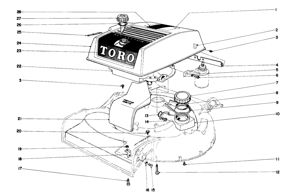 Englne Assembly Model No. 21172 Diagram and Parts List for 21172 1000001 - 1999999 Toro Lawn Mower