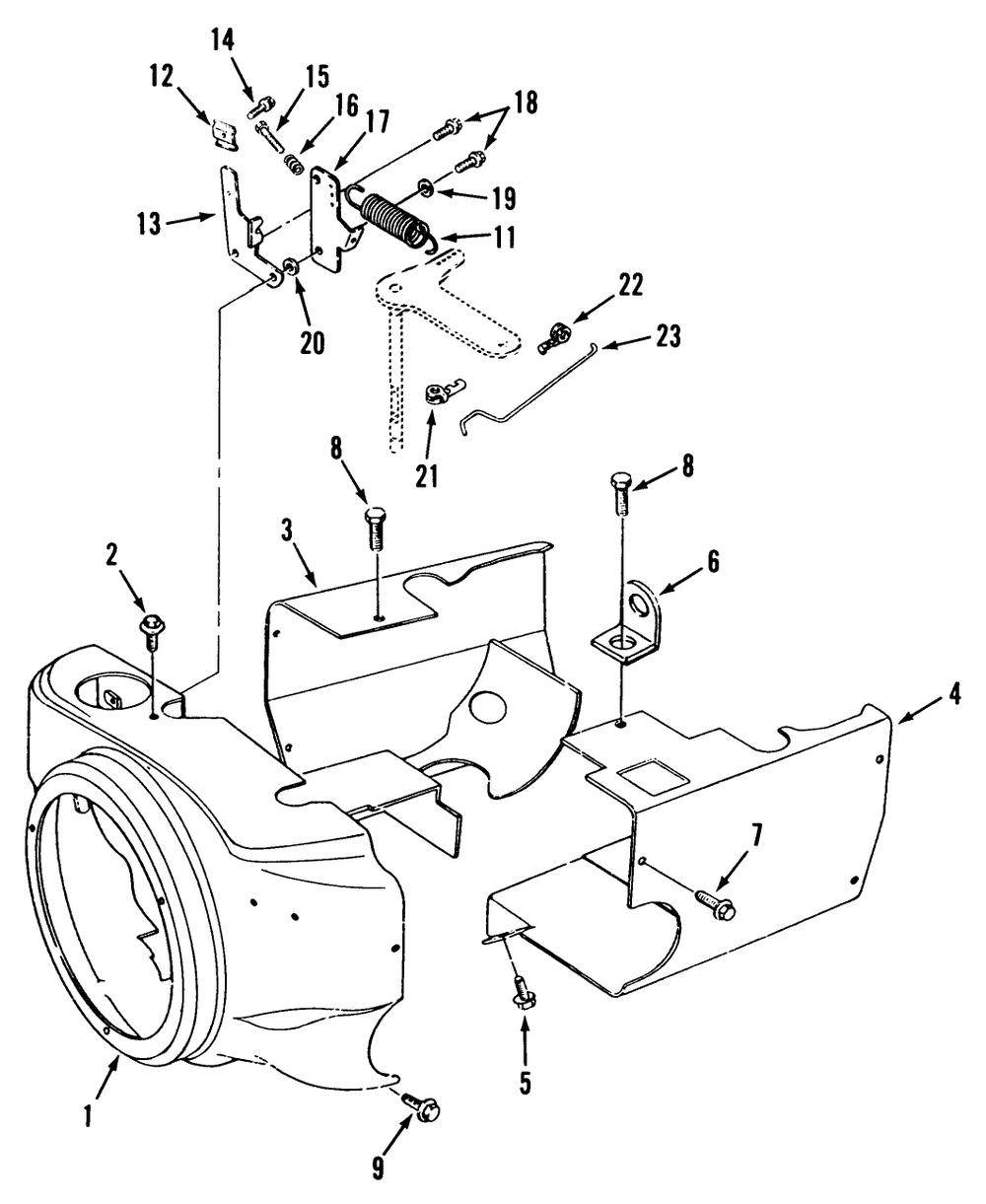 Blower Housing And Governor Diagram and Parts List for Z1-24OE03  Toro Lawn Tractor