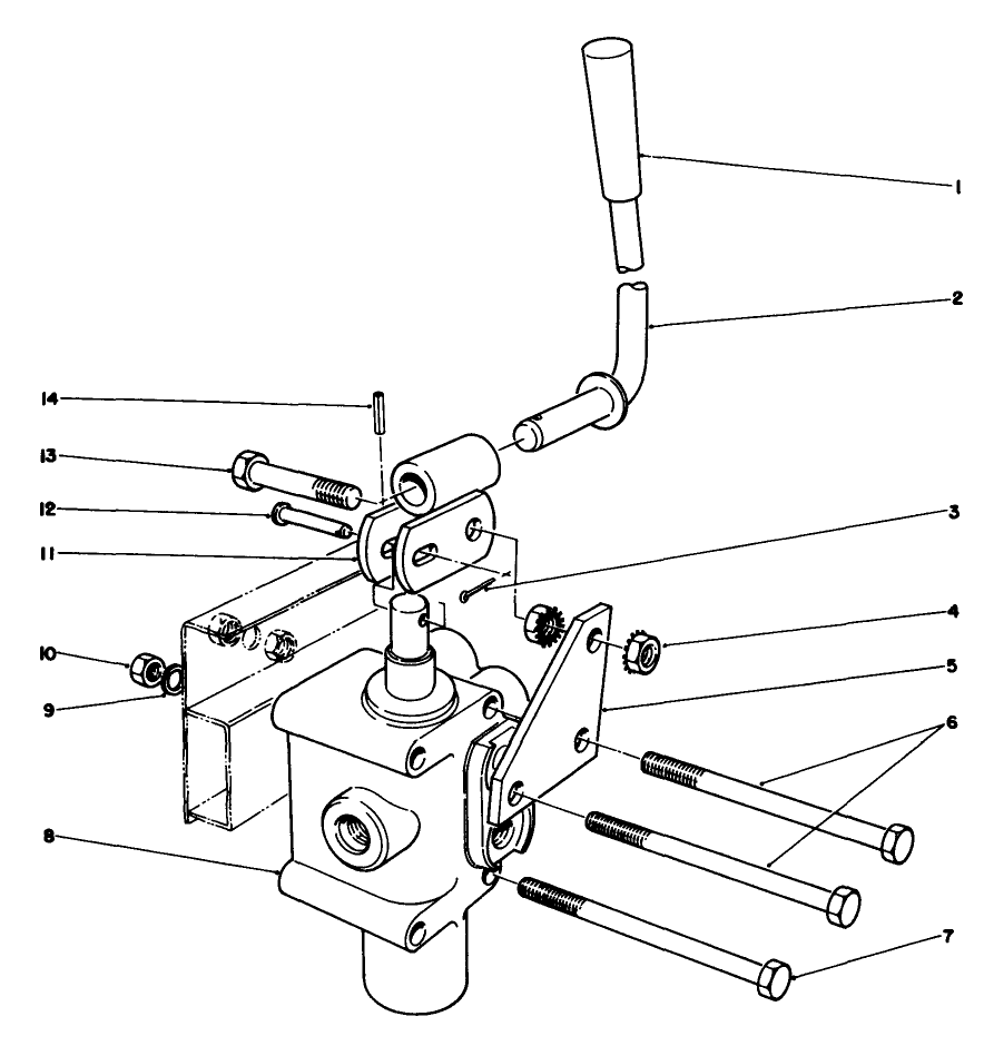Valve & Lever Assembly Diagram and Parts List for 30798 0000001 - 0999999 Toro Lawn Tractor